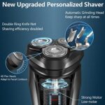 EUNON Electric Razor for Men – IPX7 Waterproof Rechargeable Mens Rotary Shavers,Electric Razor and Pop-up Beard Trimmer,with Portable Nose Hair Trimmer,100-240v Worldwide Travel Universal