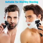 Electric Razor for Men Shavers for Men Electric Razor, 4 in 1 Dry Wet Waterproof Rotary Men’s Face Shaver Razors, Cordless Face Shaver USB Rechargeable for Shaving Ideas Gift for Dad Husband