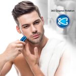 ARECTECH Mini Portable Shaver Pocket Razors Electric Razor for Men USB Rechargeable LED Battery Display Best for Travel Shaves Touch Up Shaves Cordless Blue