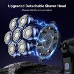 Head Shavers for Bald Men, 7D Magnetic Floating Head Shaver with 3 Modes, IPX7 Waterproof Electric Razor Grooming Kit, USB Rechargeable