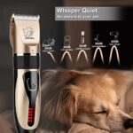 YABIFE Dog Clippers, USB Rechargeable Cordless Dog Grooming Kit, Electric Pets Hair Trimmers Shaver Shears for Dogs and Cats, Quiet, Washable, with LED Display
