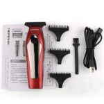 eipogp Home Premuim Hair Beard Trimmer Clippers Shaver for Adult Kids, with Cleaning Brush Limit Comb USB Cable Red