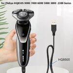 HQ8505 Charger Cord Fit for Philips HQ8505 7000 5000 3000 Series mg5750 mg7790 Electric Shaver Beard Trimmer, HECHOBO 15V HQ8505 Power Cord