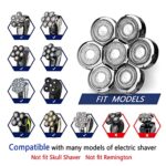 Poripori 7 Blade Head Shaver Replacement Heads, 7 Head Electric Razor Replacement Blade Compatible Many Models Easy to Install, Waterproof Electric Razor Shaver Head for Wet & Dry Bald and Face.(Silver)