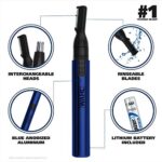 Wahl Lithium 2 in 1 Battery Pen Detail Trimmer for Nose, Ear, Neckline, Eyebrow, & Other Detailing – Blue – by The Brand Used by Professionals – Model 5643-200