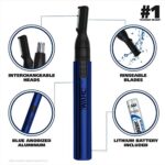 Wahl Lithium 2 in 1 Battery Pen Detail Trimmer for Nose, Ear, Neckline, Eyebrow, & Other Detailing – Blue – by The Brand Used by Professionals – Model 5643-200