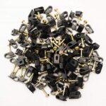 Stanz (TM) Flex Single Coaxial Cable Clips, Cat6, Electrical Wire Cable Clip, 1/4 in (6 mm) Screw Clip and Fastener, Black (100 Pieces per Bag)