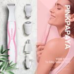 Pinkpapaya4IN1 Personal Groomer, Electric Razor,Facial Hair Remover,Nose Hair Trimmer,Bikini Trimmer for Women Pubic Hair,Peach Fuzz Remover for Women Face,Painless Hair Removal Body Shaver,P/423