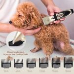 GRANDMA SHARK Dog Grooming Kit Hair Clippers Pets Clippers Trimmer with Blades Rechargeable Cordless Electric Low Noise Pet Shaver Grooming Set for Small Large Cats Dogs