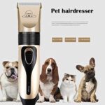 Dog Grooming Clippers Dog Shaver Clippers Low Noise Rechargeable Cordless Electric Quiet Hair Clippers Set for Dogs Cats Pets Grooming Tool Professional Dog Hair Trimmer (Gold)