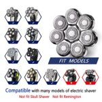 Poripori 8 Blade Head Shaver Replacement Heads, 8 Head Electric Razor Replacement Blade Compatible Many Models Easy to Install, Waterproof Electric Razor Shaver Head for Wet & Dry Bald and Face.(Silver)