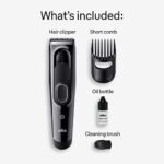 Braun Hair Clippers Series 5 5310, Hair Clippers for Men, Hair Clip from Home with 9 Length Settings, Incl. Memory SafetyLock Recall Setting, Ultra-Sharp Blades, 2 Combs,