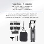 ConairMAN Close-Cut, Cordless Precision Hair Clipper and Trimmer Set, 8 Combs, Barber Hair Cutting Scissors, Blade Guard, Storage Case, Oil and Brush, Lithium-Ion Battery, Clippers for Hair Cutting