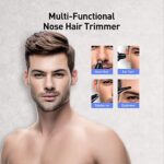Ear and Nose Hair Trimmer with Led Light, Professional USB Rechargeable Nose Trimmer for Men Women, 3 in 1 Lightweight Waterproof Facial Hair Trimmer – 7000 RPM Powerful Motor and Double-Edged Blade