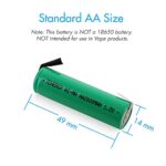 Tenergy 4 Pack 1.2V 2000mAh NiMH Rechargeable AA Battery Flat Top with Tabs for Shavers, Trimmers, Razors, and More