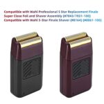 2 Pack Professional 5 Star Series Finale Shaver Replacement Foil and Cutter Bar Assembly Compatible with wahl Shaver Foil 7031-100, 7043-100 Super Close Shaving Replacement Heads?Red