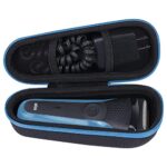 Khanka Hard Travel Case Replacement for Braun Series 3/5 5018s 3010 340S-4 3050 390CC-4 380S-4 3040 Electric Foil Shaver Men’s Razor, Case Only (Black&Blue)