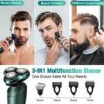 Electric Razor for Men, 2023 Men’s Electric Shavers Rotary LED Display/Waterproof/Rechargeable, Electric Shaver for Men Cordless Floating Head Replaceable Blades Portable Travel Razor Idea Gift