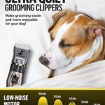 Dog Clippers, Dog Grooming Kit Cordless Noiseless Dog Grooming Clippers Professional Rechargeable Dog Trimmer Electric Hair Clippers for Thick Coats Pets Dogs Cats