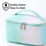 KITENROM Makeup Bag Preppy Cosmetic Bag Small for Women Toiletry Bags Pouch Organizer Rainbow Gradient Green