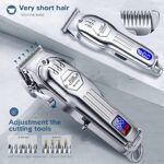 KIKIDO Hair Clippers Professional Cordless for Men, Barber Clippers for Hair Cutting Kit, Wireless LCD Display Hair Trimmers Set, Rechargeable Haircut Machine for Family