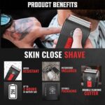 Viking Revolution Mens Foil Shavers for Men – Close Shave Electric Shavers for Men Face Foil Razor – Cordless Electric Razors for Mens Face Shaver for Men – Foil Shaver Barber Travel Shaver (Red)