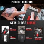 Viking Revolution Mens Foil Shavers for Men – Close Shave Electric Shavers for Men Face Foil Razor – Cordless Electric Razors for Mens Face Shaver for Men – Foil Shaver Barber Travel Shaver (Red)