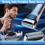 Electric Razor for Men,Shavers for Men Electric Razor Wet Dry,Rechargeable Mens Shaver Electric Foil for Men Face Waterproof,USB Travel Cordless Man Electric Razor Shaving Facial with Trimmer