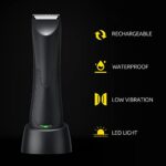 Mancozy Electric Body Hair Trimmer for Men,Groin Hair Trimmer Hair Clippers Lightweight Male Lawn Mower-Waterproof,Rechargeable, Standing Recharge Dock