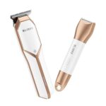 BLIBEE Hair Clippers & Bikini Trimmer for Women – 4-in-1 Wet/Dry Electric Shaver, Cordless and Waterproof, for Painless Hair Removal and Trimming on Face, Body, Pubic Hair, Legs, and Underarms (White)