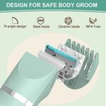 Electric Razor for Women Bikini Trimmer Rechargeable Electric Shaver for Legs Arms Pubic Body Hair Trimmer for Men and Women Hair Removal with Snap-In Ceramic Blades IP7X Washable Head,Wet and Dry Use
