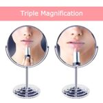 Schliersee Magnifying Vanity Table Mirror Double Sided 7 Inch Swivel 3X Magnification Makeup Standing Mirror