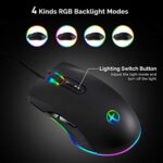 USB C Mouse Ergonomic Type C Wired Mouse RGB Gaming Mouse Optical Mice with 4 Backlight Modes up to 3200 DPI for MacBook Pro, Matebook X, MacBook 12″, Chromebook, HP OMEN, More USB Type C Devices