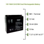 Casil 12V 18AH CA12180 SLA Sealed Lead Acid Rechargeable AGM Battery (2 Pack)