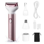 SMERPHOX Electric Razor for Women Face Shaver Rechargeable Women Razors for Facial, Legs, Arms, Armpit, Nose Eyebrow Beard and Bikini Area, Painless Women Electric Epilators for Public Hair (Rosegold)