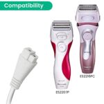 Charger Compatible with Panasonic Shaver ES2216PC/ES2207P, Charging Cord for Razor, with Cleaning Brush, 2-Pack