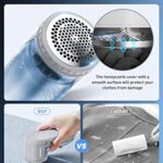Fabric Shaver Electric Lint Remover Rechargeable Fuzz Lint Shaver with 3-Leaf Stainless Steel Blades, Professional Sweater Shaver Lint Fuzz Pill Remover for Cloths, Fabrics and Furniture Gray