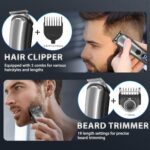 YIRISO Beard Trimmer for Men, Cordless Hair Clippers, Electric Razor Shavers for Men, Waterproof All in One Mens Grooming Kit for Head Mustache Face Nose Ear Body Hair, Gifts for Men