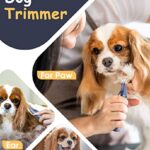 oneisall Dog Paw Trimmer for Grooming with Double Blades, Low Noise 2-Speed Small Dog Cat Grooming Clippers for Paws, Eyes, Ears, Face, Rump (Blue)
