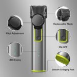 Bomxin Beard Trimmer for Men Adjustable, Hair Clippers Rechargeable Electric Cordless Kit, Professional Barbers Set, Mens Mustache Trimmers LCD Display