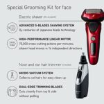Panasonic Grooming Kit for Face, ES-ALV6HR + ER430K Bundle, ARC5 Five-Blade Electric Razor Plus Ear and Nose Hair Trimmer with Vacuum Cleaning System