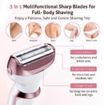 SMERPHOX Electric Razor for Women Face Shaver Rechargeable Women Razors for Facial, Legs, Arms, Armpit, Nose Eyebrow Beard and Bikini Area, Painless Women Electric Epilators for Public Hair (White)