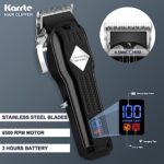 Karrte Professional Hair Clippers/Hair Trimmer/Beard Shaver Kit for Men – Cordless Barber Clipper Hair Cutting Kit, Beard T Outliner Trimmers Haircut Grooming Kit,Gifts for Men (Black)