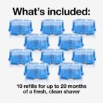 Braun Clean & Renew Refill Cartridges CCR, Replacement Shaver Cleaner Solution for Clean&Charge Cleaning System, Pack of 10, Packaging May Vary