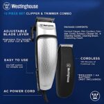 WESTINGHOUSE Hair Clippers for Men Corded Clippers for Men, Includes Hair Clipper and Beard Trimmer, 13 pcs Hair and Beard Grooming Kit with Comb, Scissors and 4 Clipping Guides, Hair Trimmer for Men