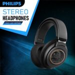 PHILIPS Over Ear Open Back Stereo Headphones Wired with Detachable Audio Jack, Studio Monitor Headphones for Recording Podcast DJ Music Piano Guitar (SHP9600)