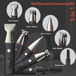 SevePanda Beard Trimmer for Men, Waterproof Electric Nose Hair Trimmer Mustache Trimmer Body Groomer 5 in 1 Kit Trimmer, Cordless Mens Hair Clippers Electric Razor, Magnetic Replacement Heads