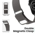 Merlion Magnetic Band for Apple Watch Band 41mm 40mm 38mm 49mm 45mm 44mm 42mm for Women Men, Mesh Stainless Steel Dual Magnetic Clasp Strap for iWatch Series 8 7 6 5 4 3 2 1 SE Ultra, Space Grey