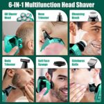 Head Shavers for Bald Men, 2023 Upgrade Bald Head Shaver for Men, 6-in-1 Grooming Kit with Nose Hair Trimmer, Beard Trimmer for Men, Waterproof and Rechargeable Electric Shavers Gift for Men