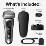 Braun Series 8 Electric Razor for Men, with 4+1 Shaving Elements & Precision Long Hair Trimmer, Close & Gentle Even on Dense Beards, Wet & Dry Electric Razor with 60min Runtime, 8517s Galvano Silver